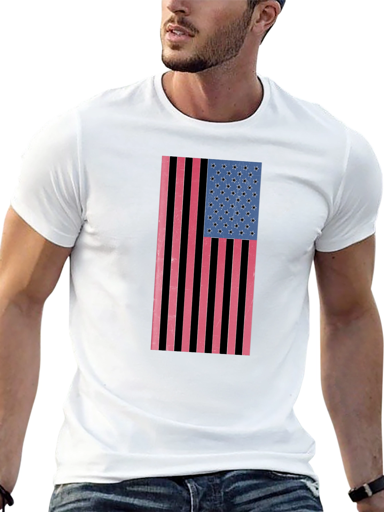 American Flag Graphic Tee - Patriotic Style