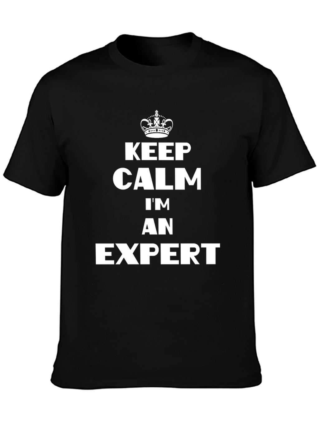 Keep Calm Im An Expert Black T-Shirt