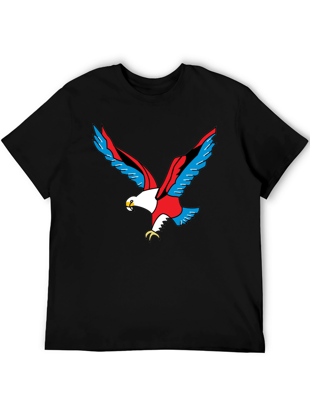 Bold Eagle Graphic Tee - Black Cotton Shirt