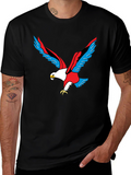 Bold Eagle Graphic Tee - Black Cotton Shirt