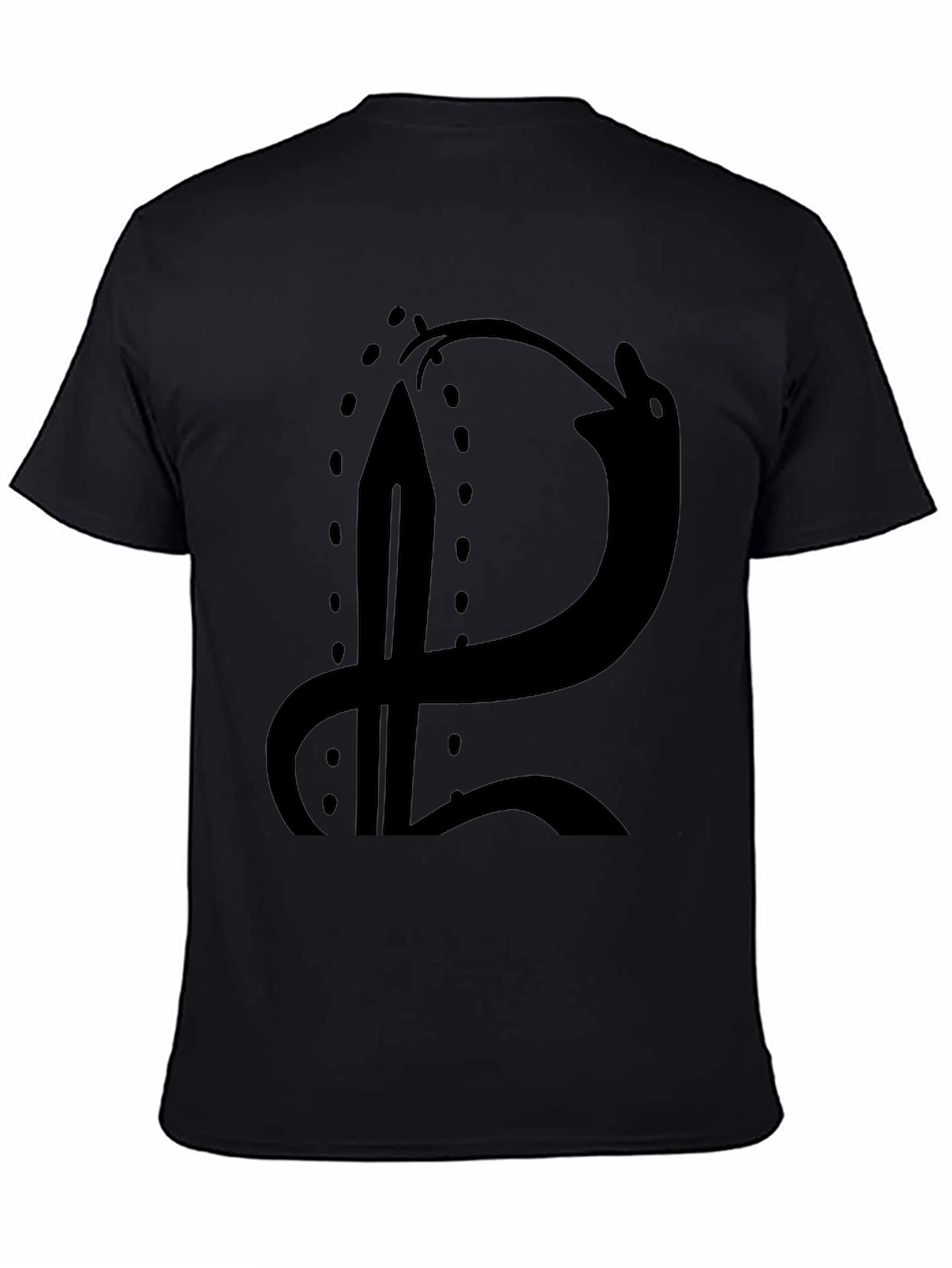 Black T-Shirt with Sword and Snake Graphic