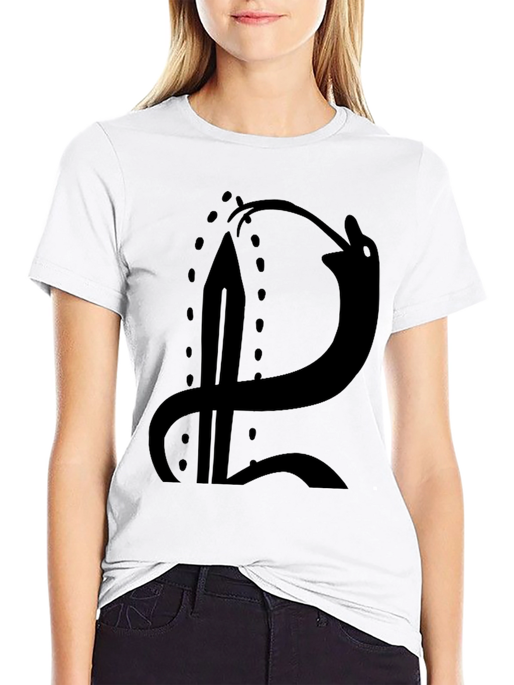 Black T-Shirt with Sword and Snake Graphic