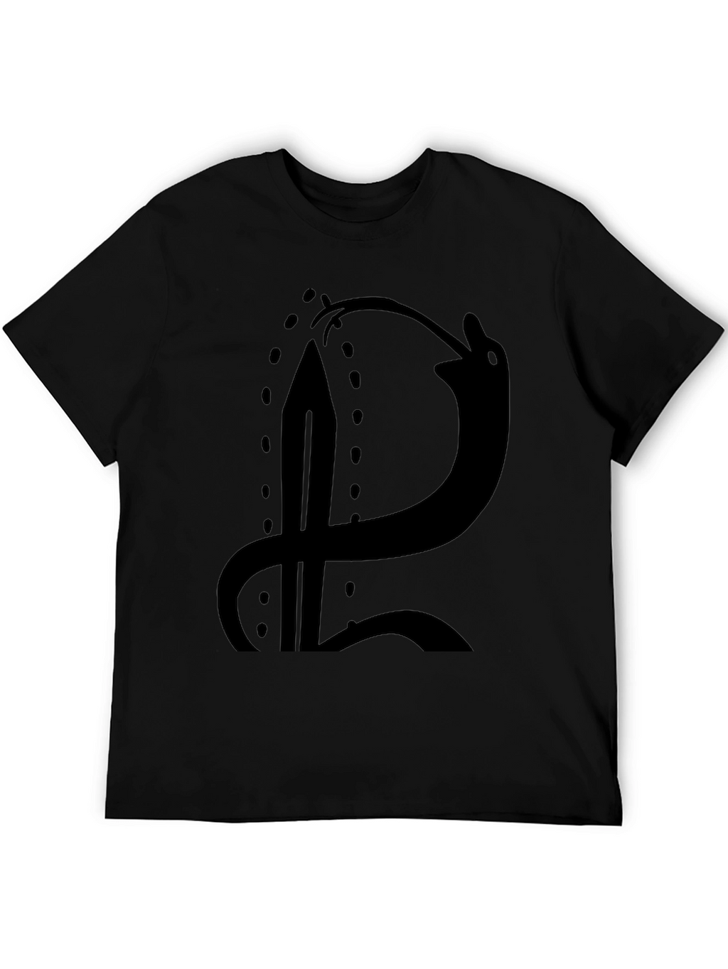 Black T-Shirt with Sword and Snake Graphic