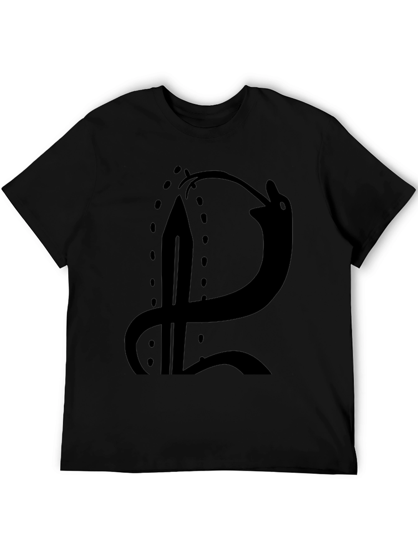 Black T-Shirt with Sword and Snake Graphic