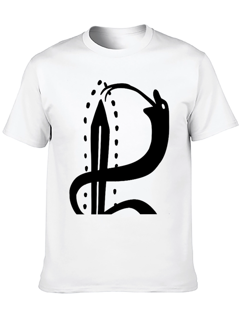 Black T-Shirt with Sword and Snake Graphic