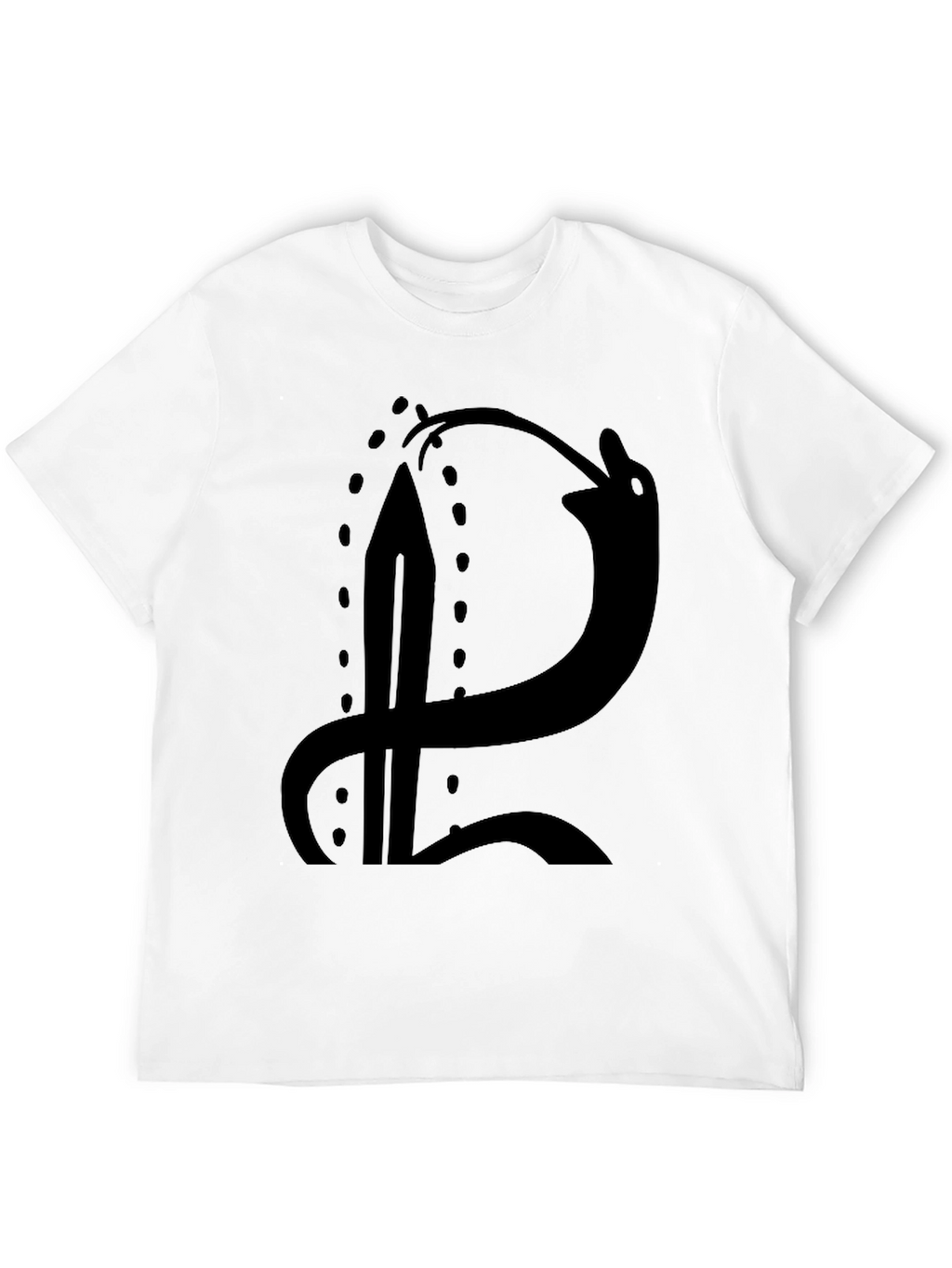 Black T-Shirt with Sword and Snake Graphic