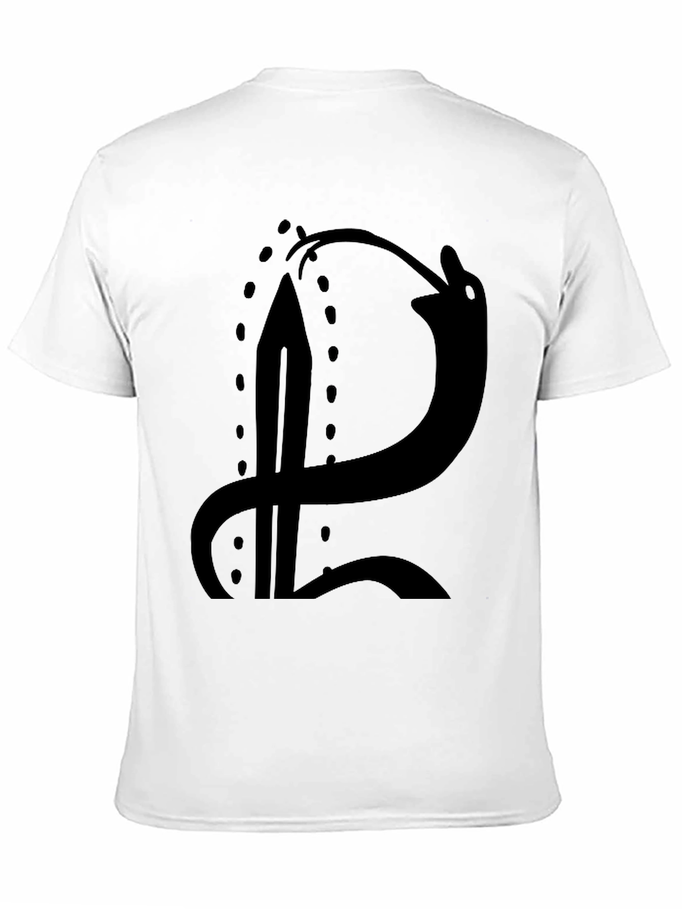 Black T-Shirt with Sword and Snake Graphic