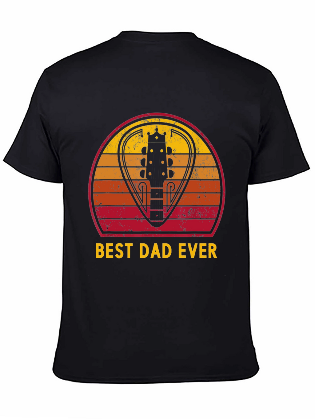 Best Dad Ever Guitar Pick Sunset T-Shirt