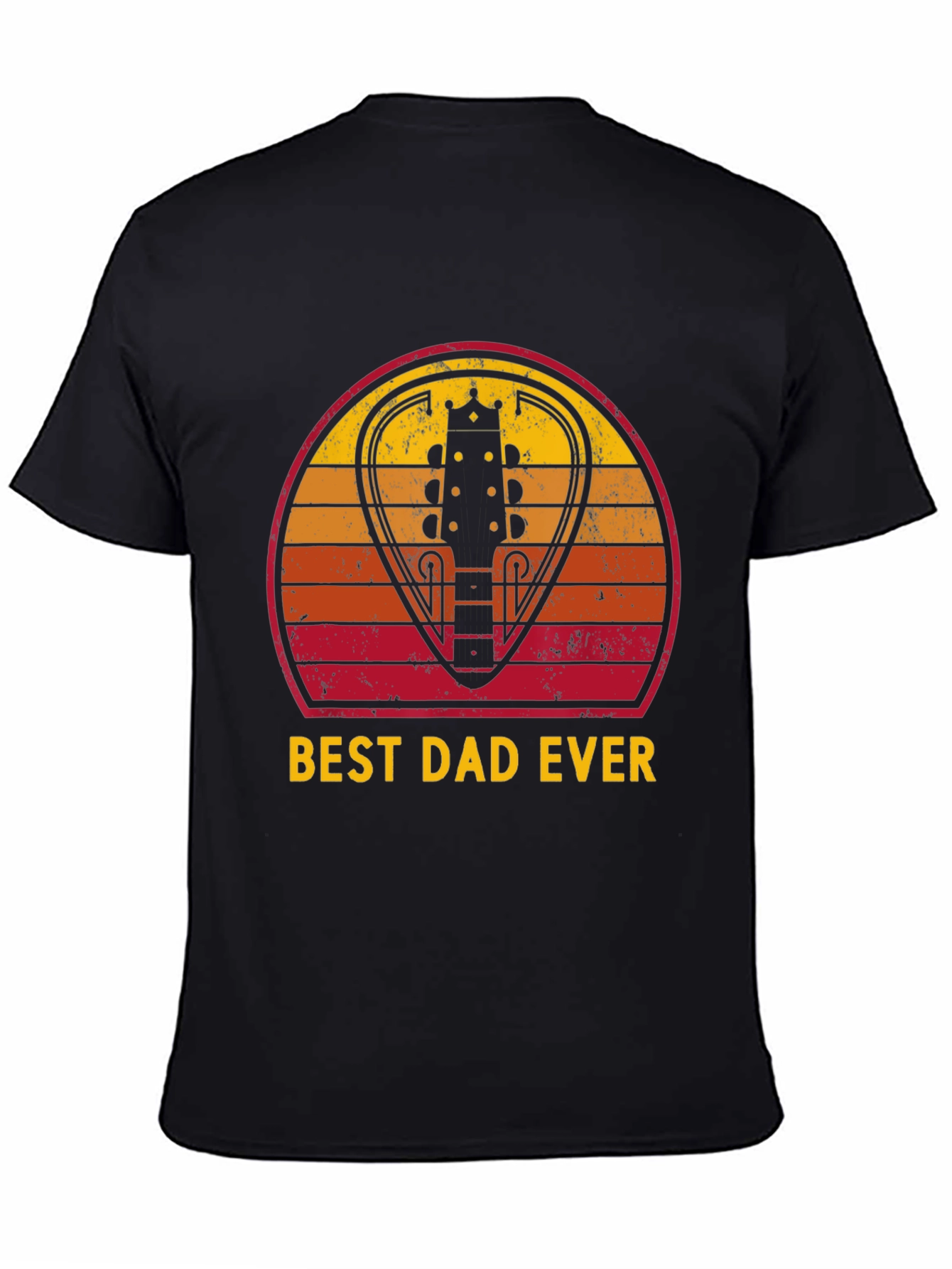 Best Dad Ever Guitar Pick Sunset T-Shirt