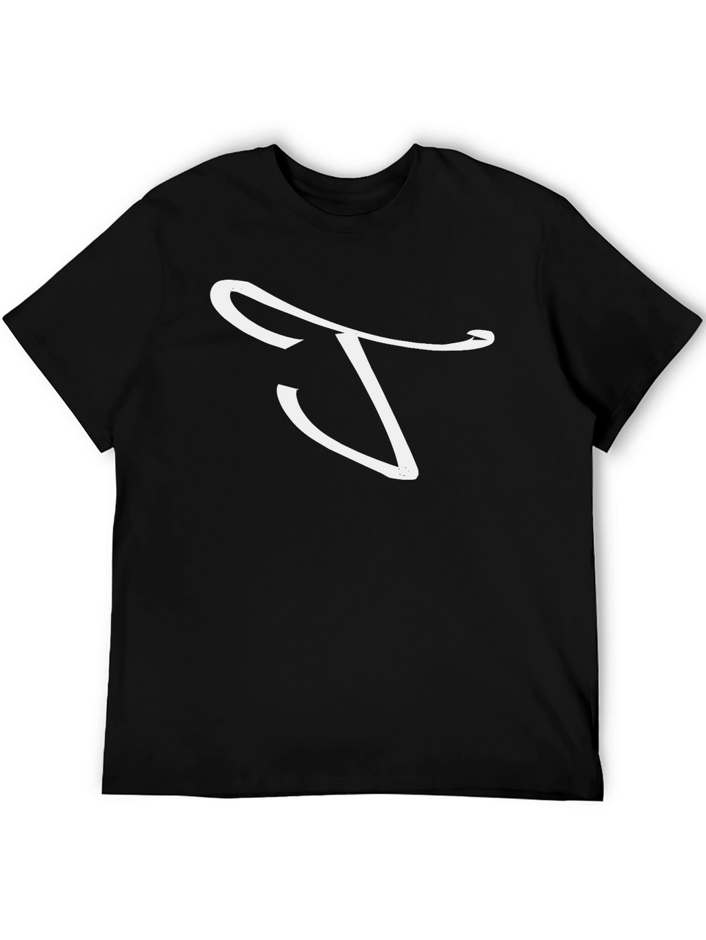 Stylish Black T-Shirt with White Swirl Design