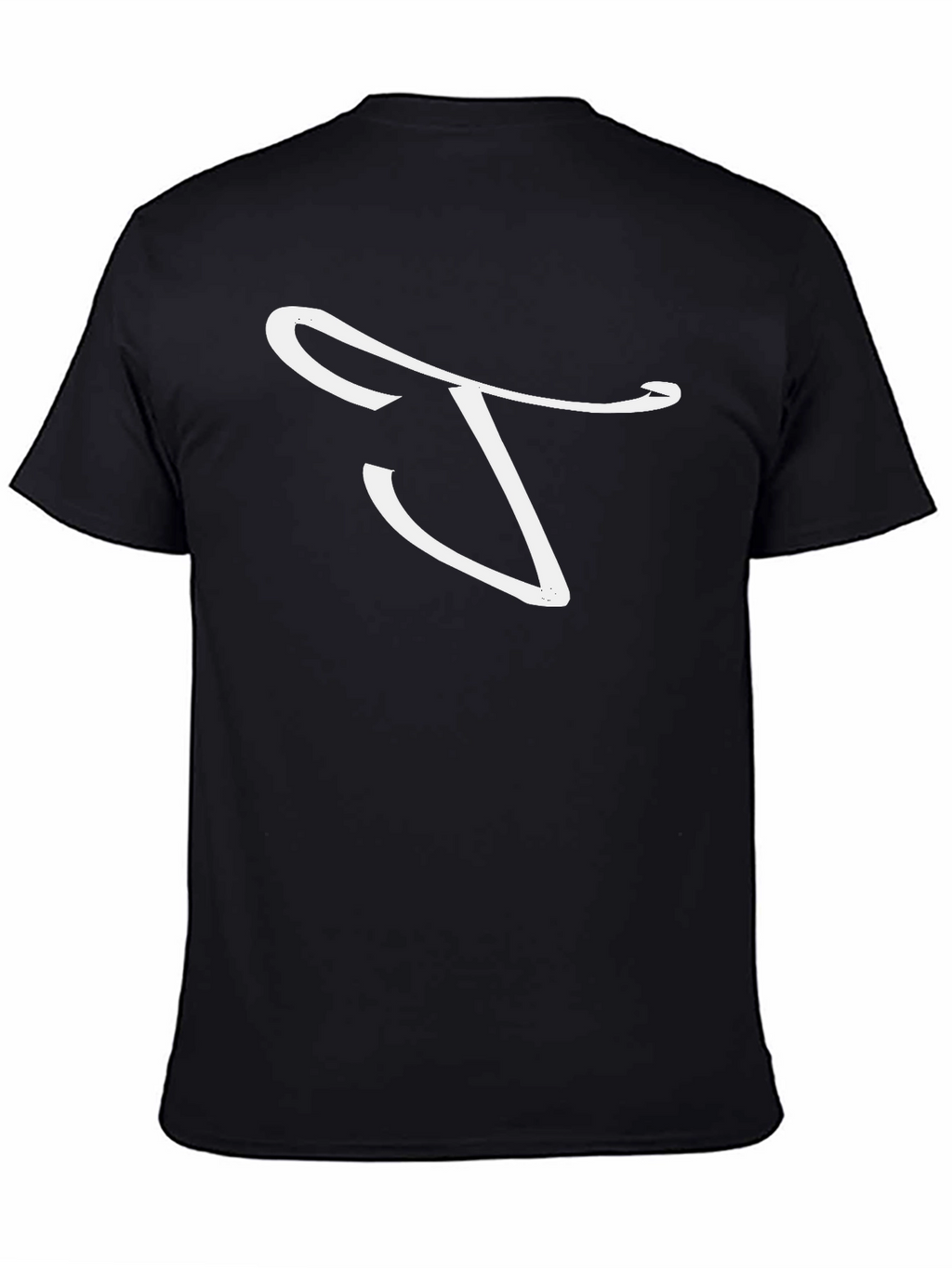Stylish Black T-Shirt with White Swirl Design