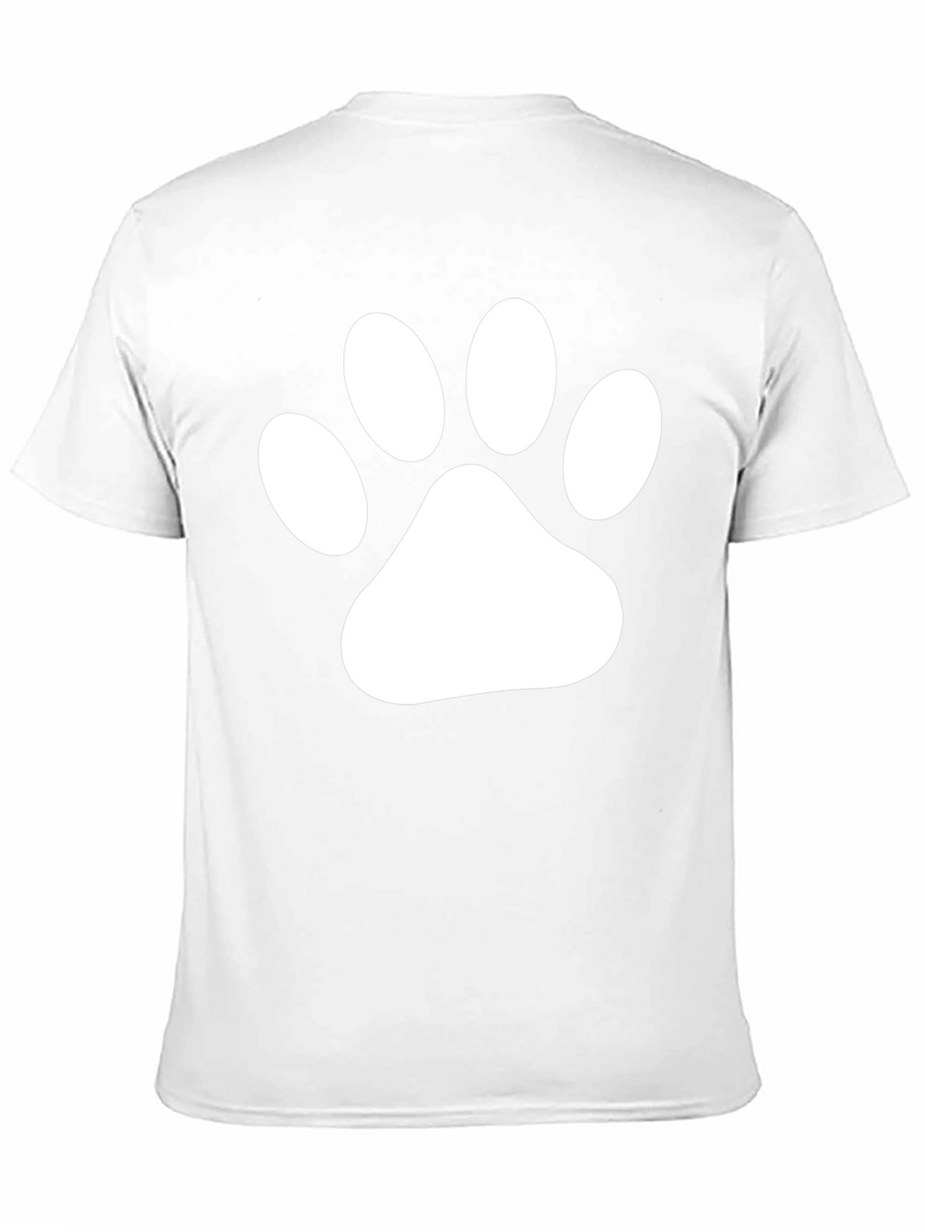 Black T-Shirt with White Paw Print Graphic