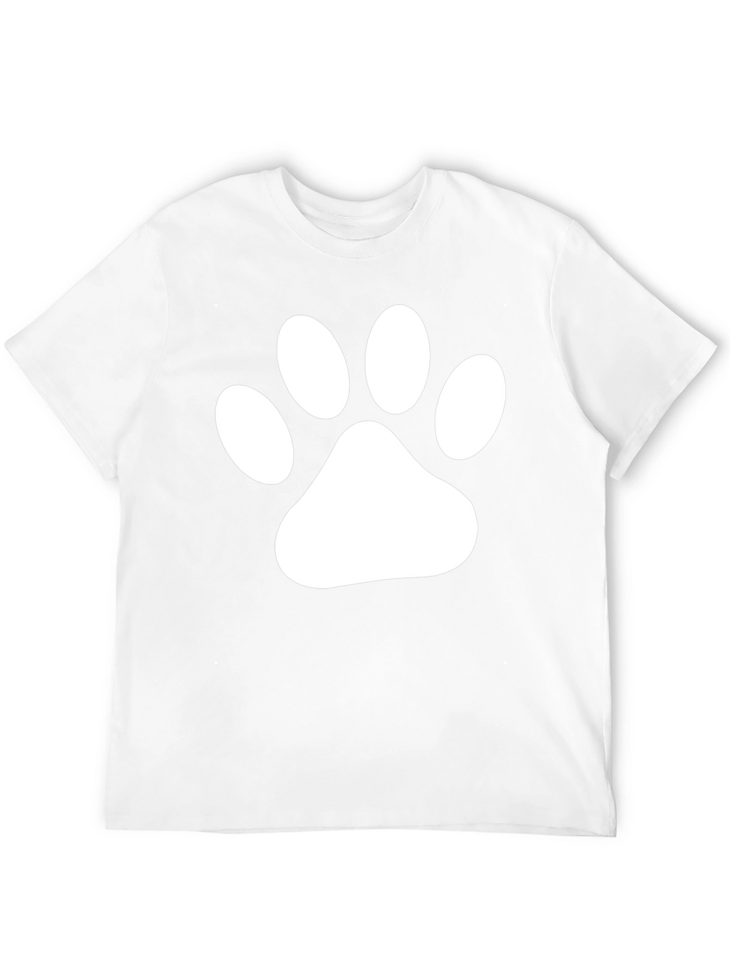 Black T-Shirt with White Paw Print Graphic