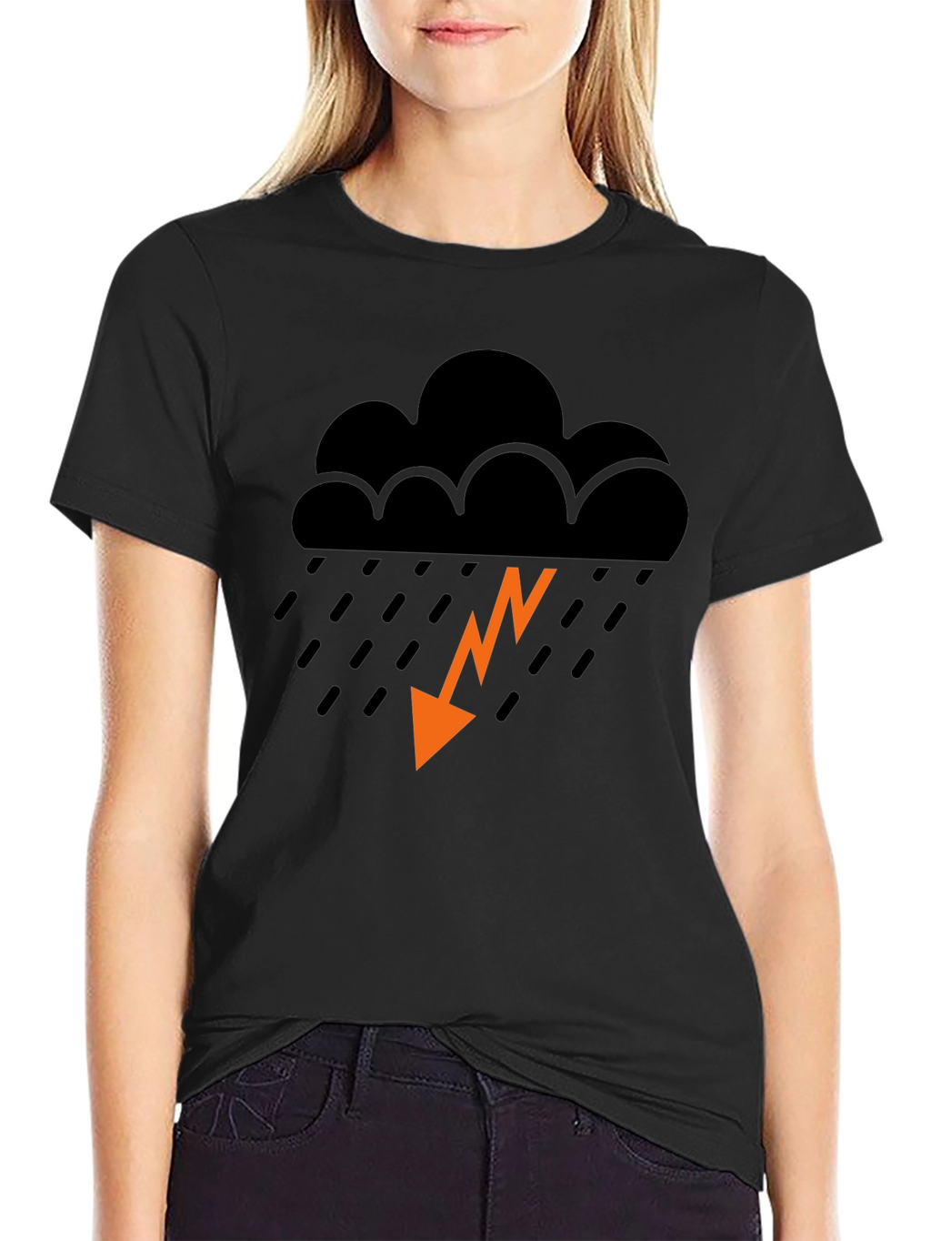Stormy Weather Graphic Tee - Trendy Black T-Shirt
