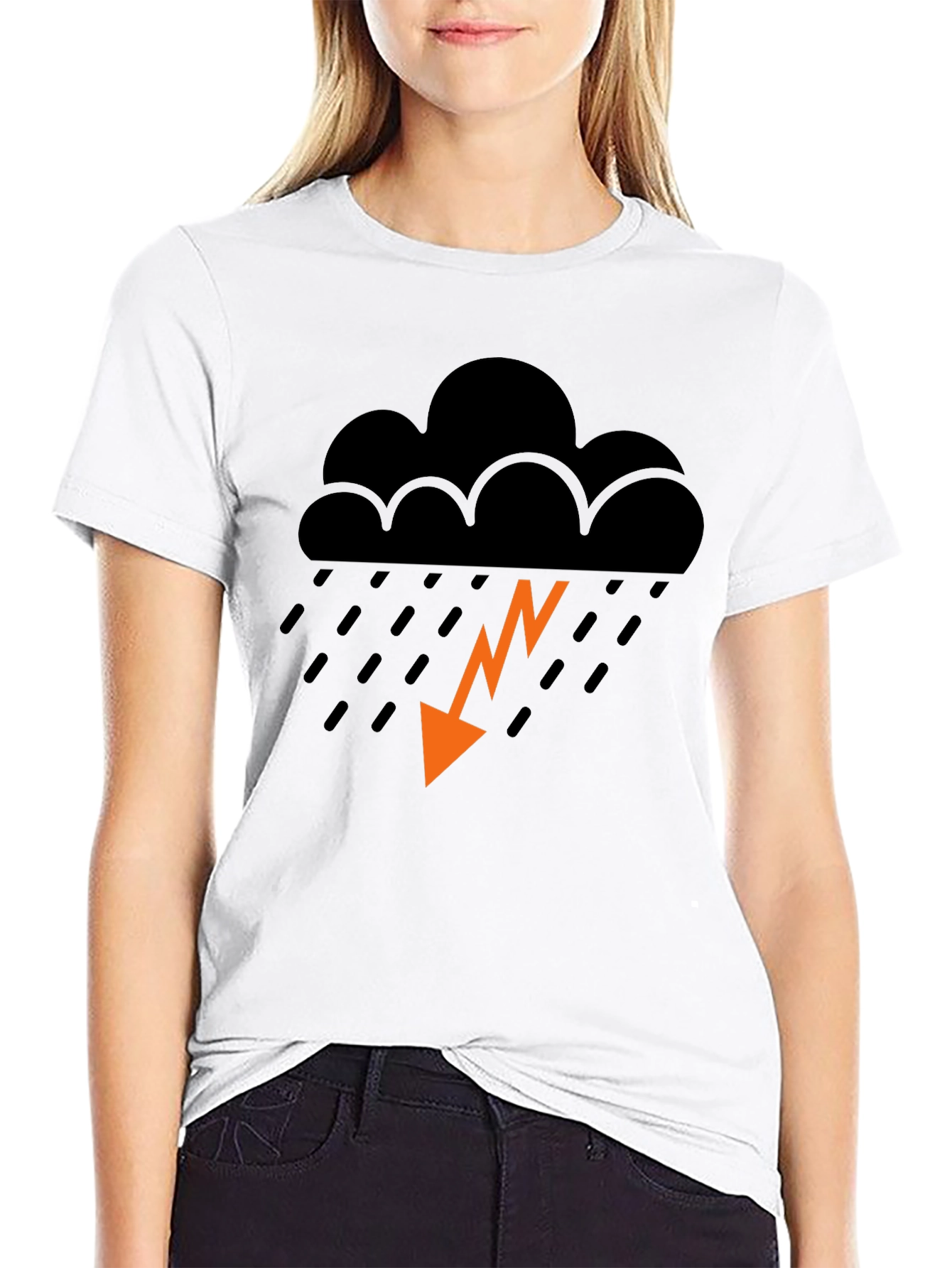 Stormy Weather Graphic Tee - Trendy Black T-Shirt