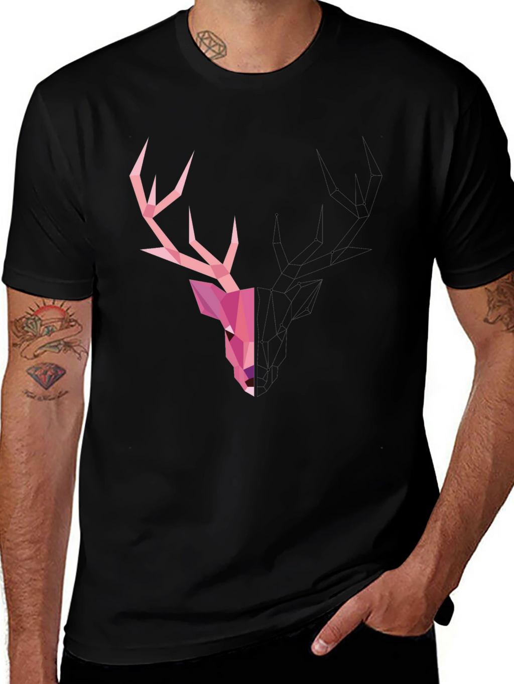 Geometric Deer T-Shirt - Modern Graphic Tee