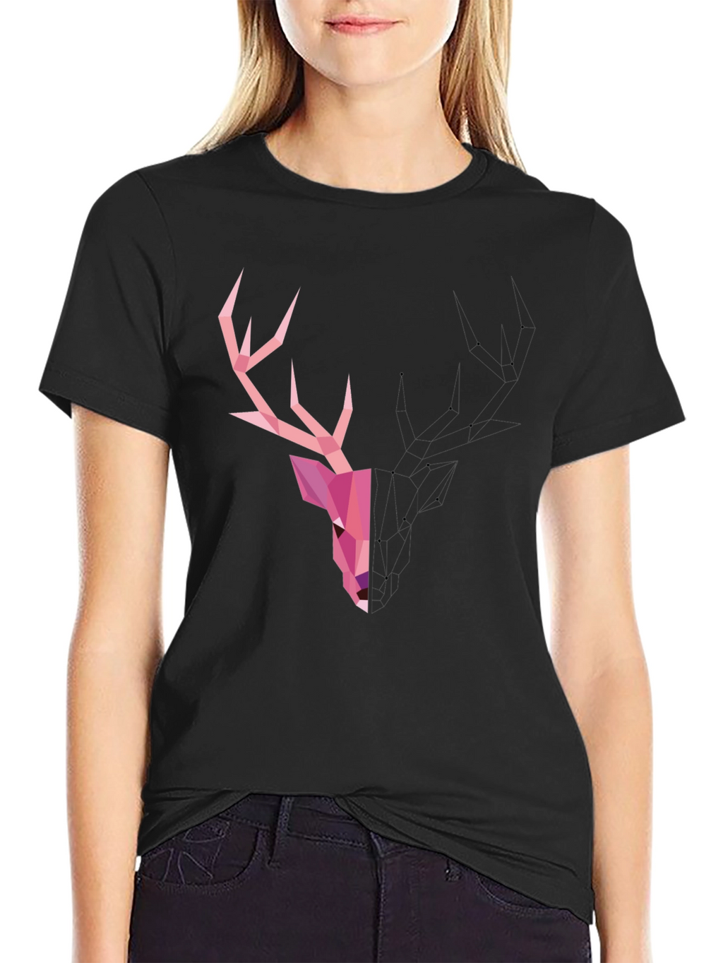 Geometric Deer T-Shirt - Modern Graphic Tee