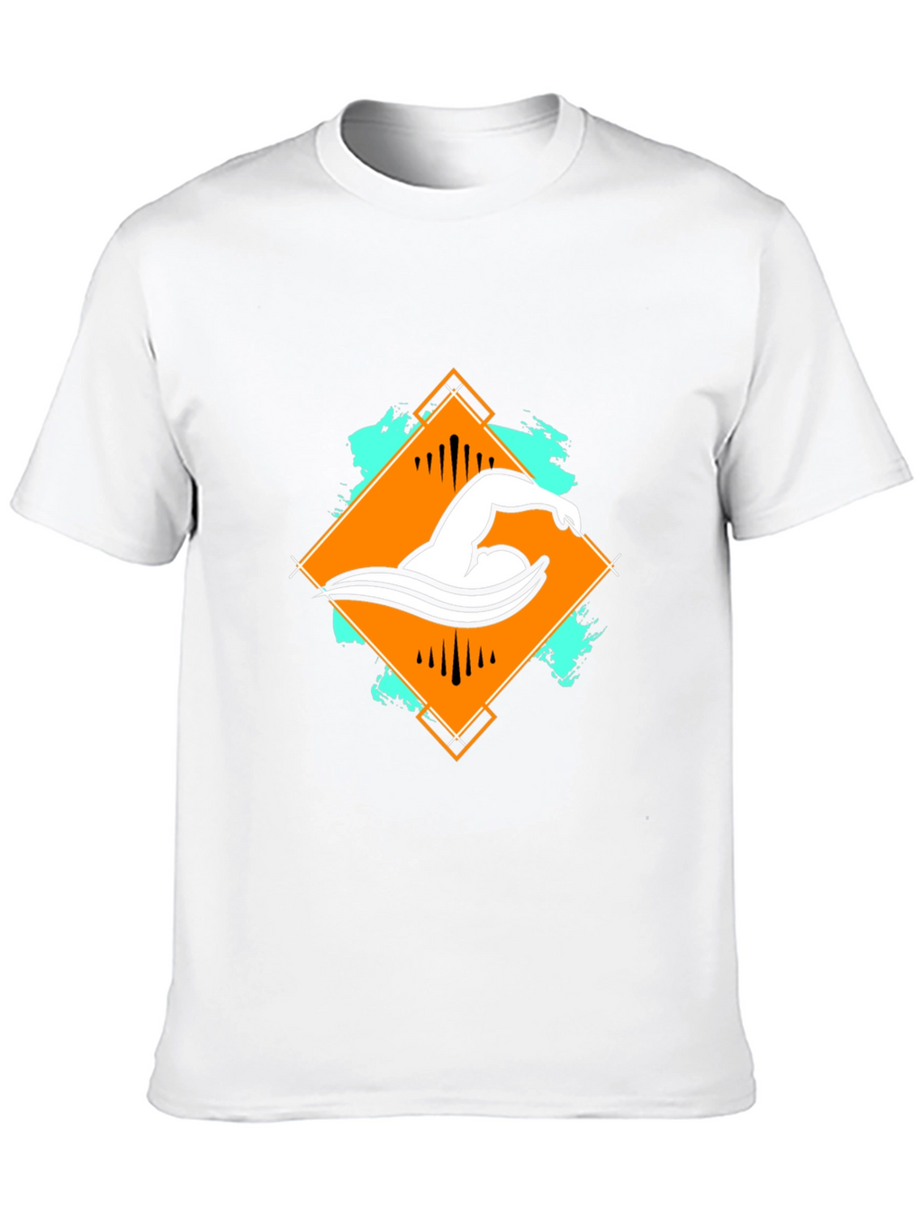 Swimmer Graphic Tee - Black Cotton T-Shirt