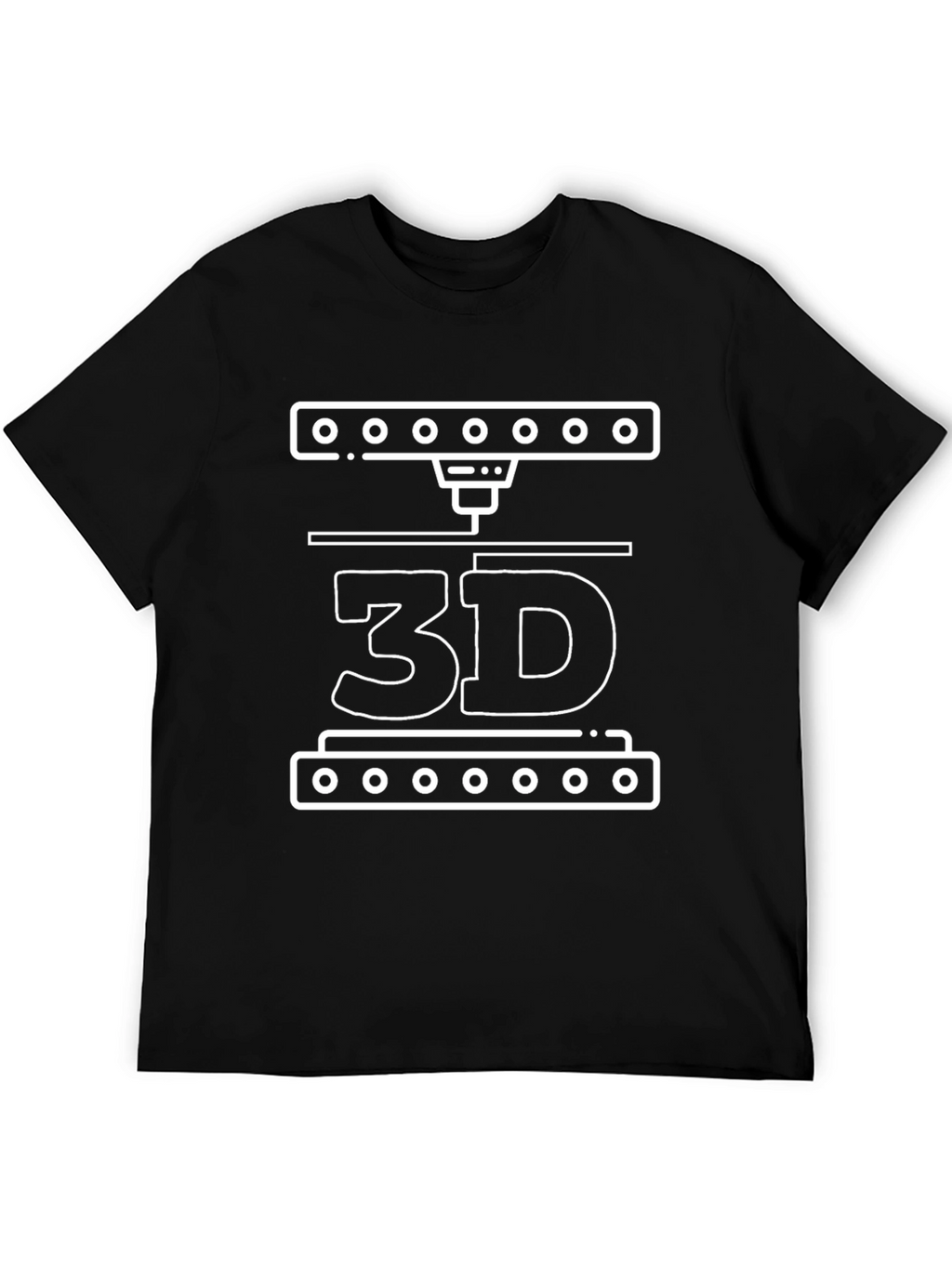 3D Printer Graphic T-Shirt - Black Cotton Tee