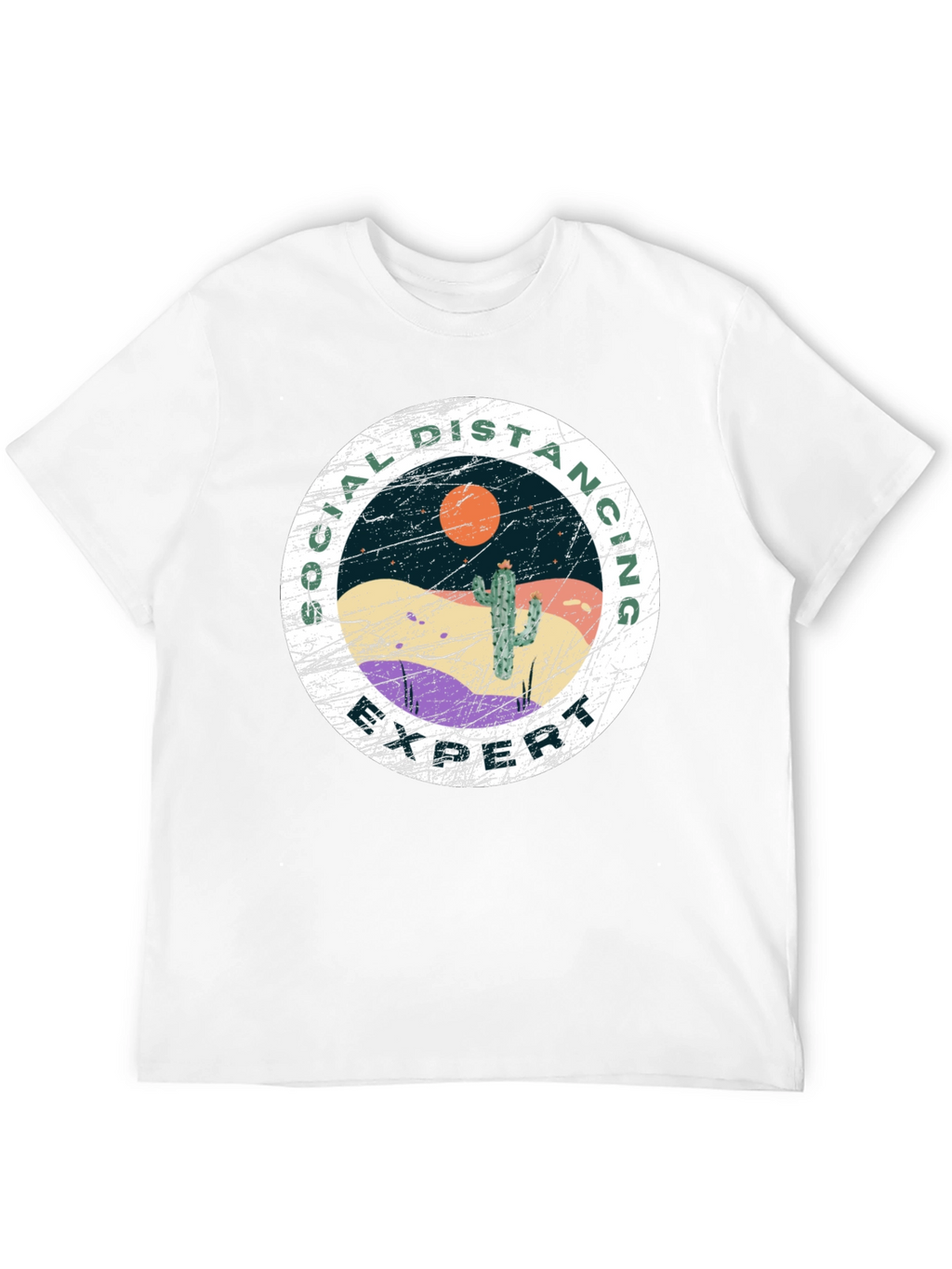 Social Distancing Expert T-Shirt - Desert Cactus Design