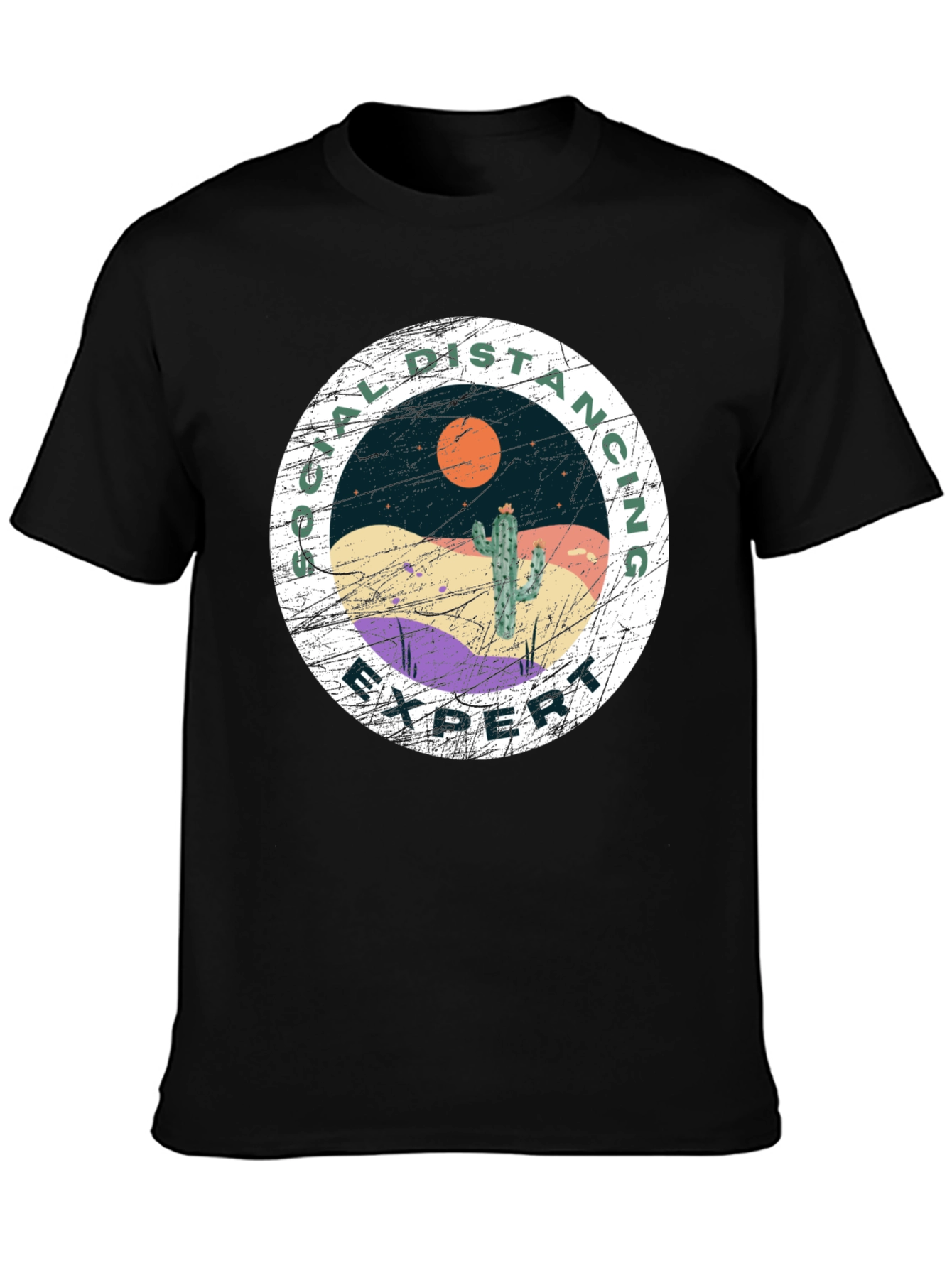 Social Distancing Expert T-Shirt - Desert Cactus Design