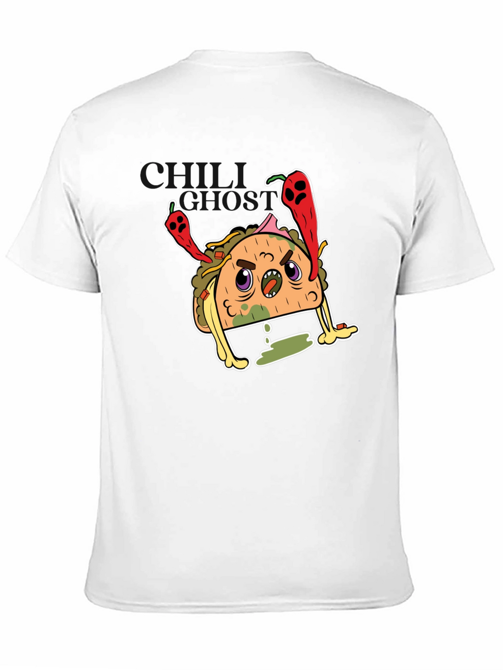 Cartoon Taco Graphic Black T-Shirt