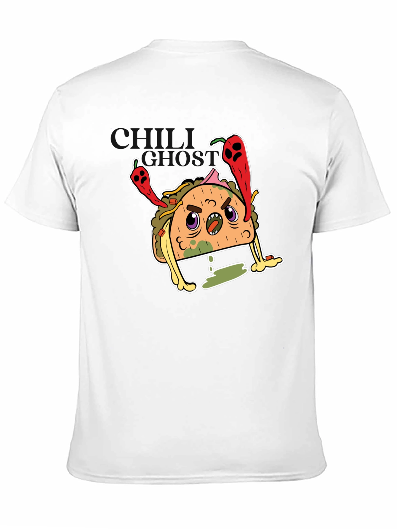 Cartoon Taco Graphic Black T-Shirt