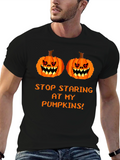 Funny Halloween T-Shirt: Stop Staring At My Pumpkins!