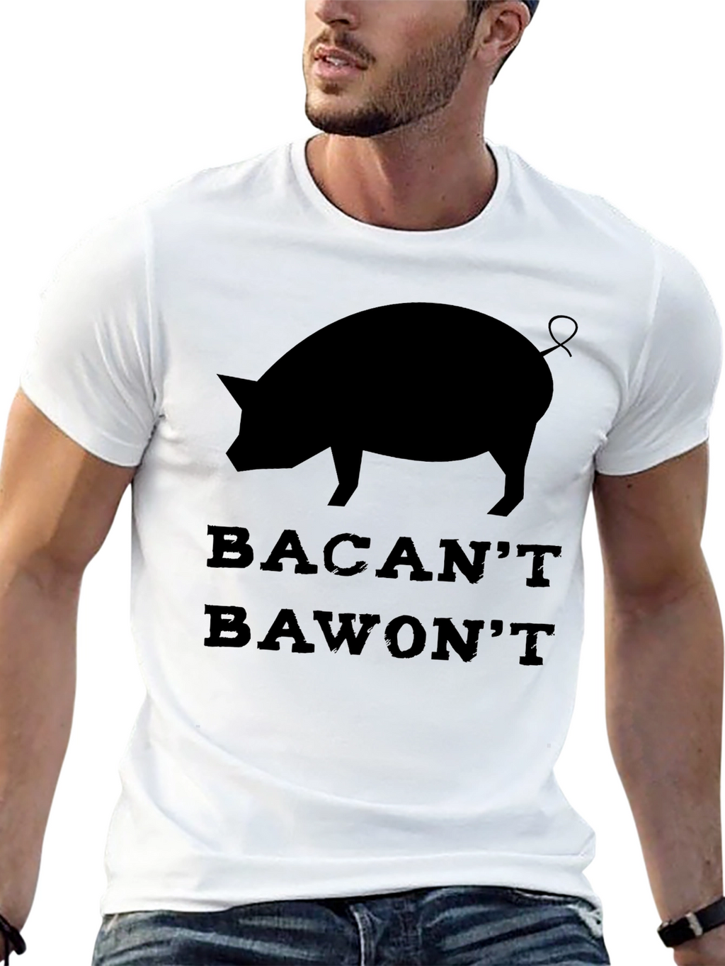 Bacant Bawont Pig T-Shirt - Funny Graphic Tee