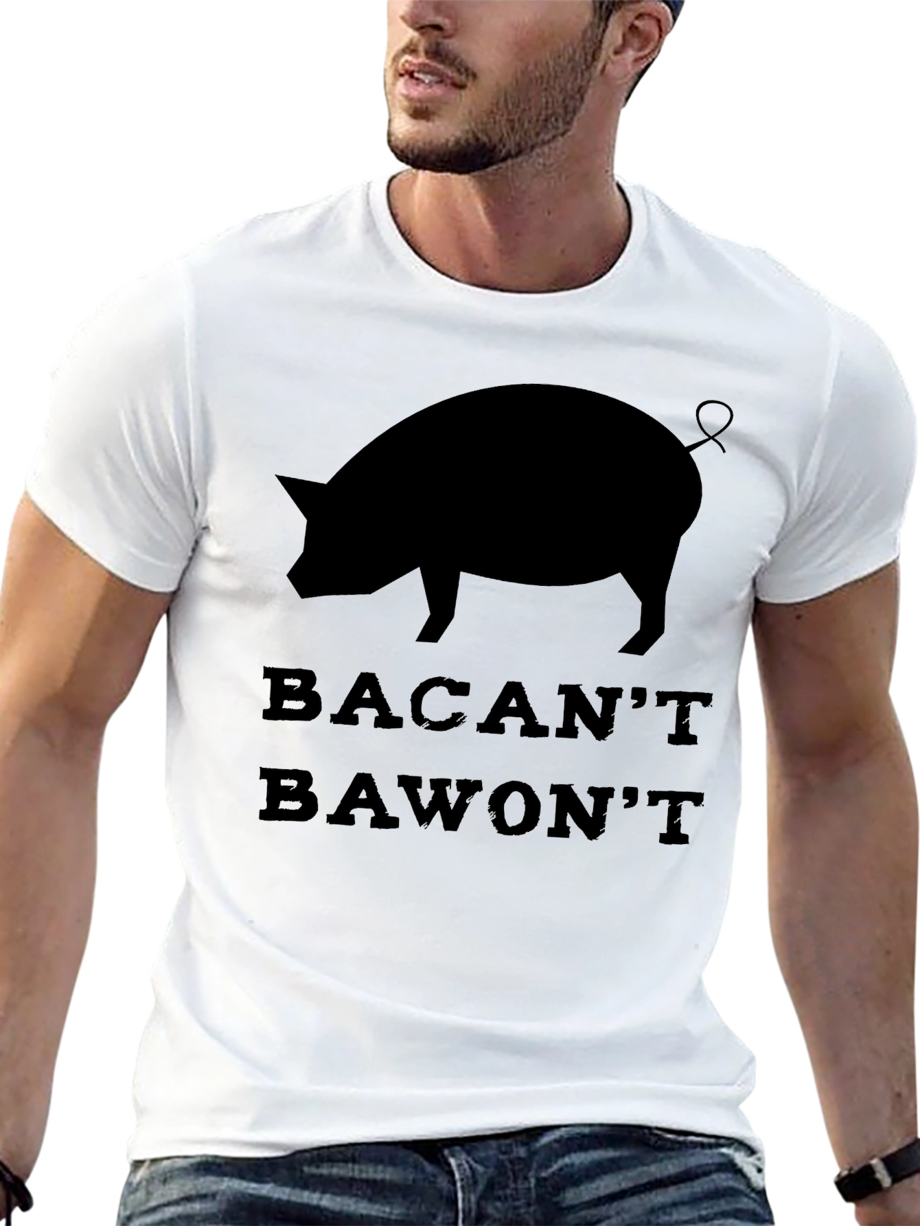 Bacant Bawont Pig T-Shirt - Funny Graphic Tee