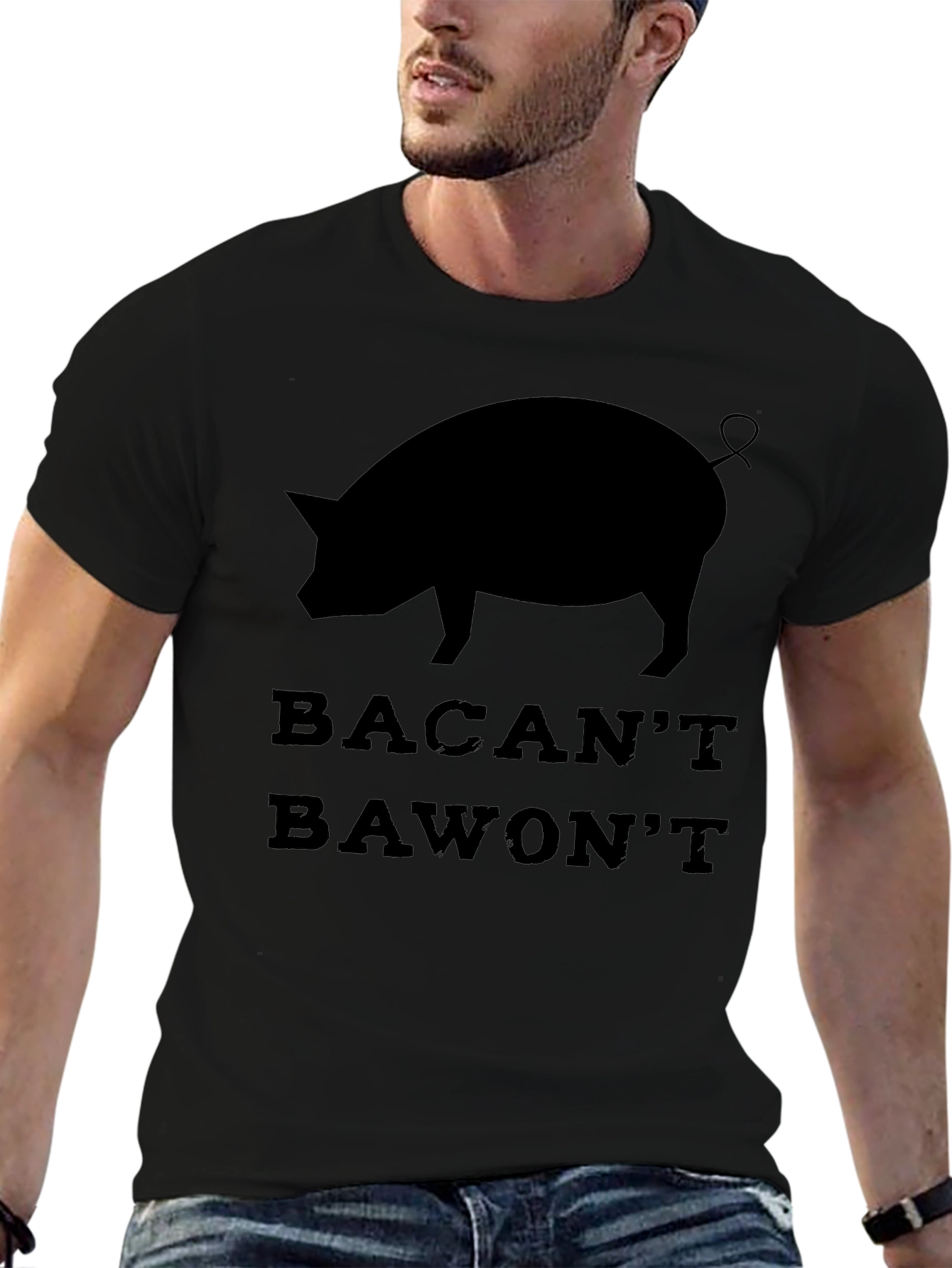 Bacant Bawont Pig T-Shirt - Funny Graphic Tee