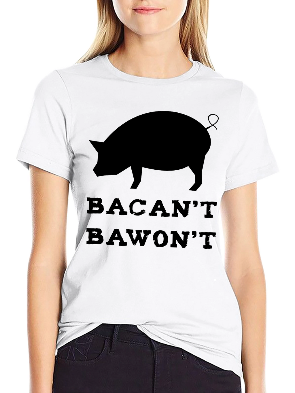 Bacant Bawont Pig T-Shirt - Funny Graphic Tee