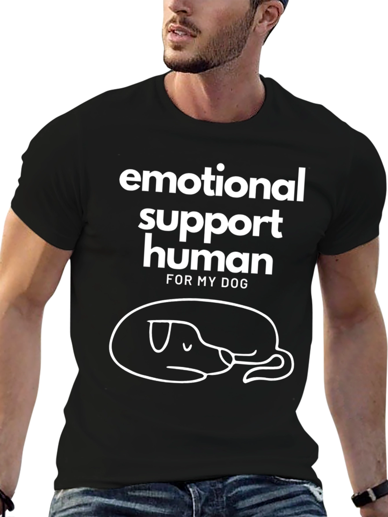 Emotional Support Human Dog Graphic T-Shirt