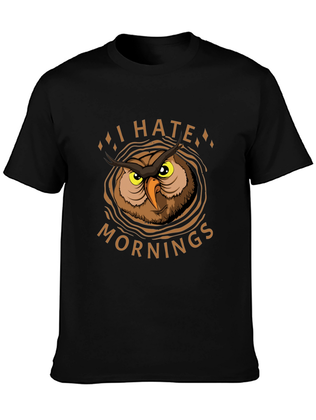 I Hate Mornings Owl Graphic T-Shirt