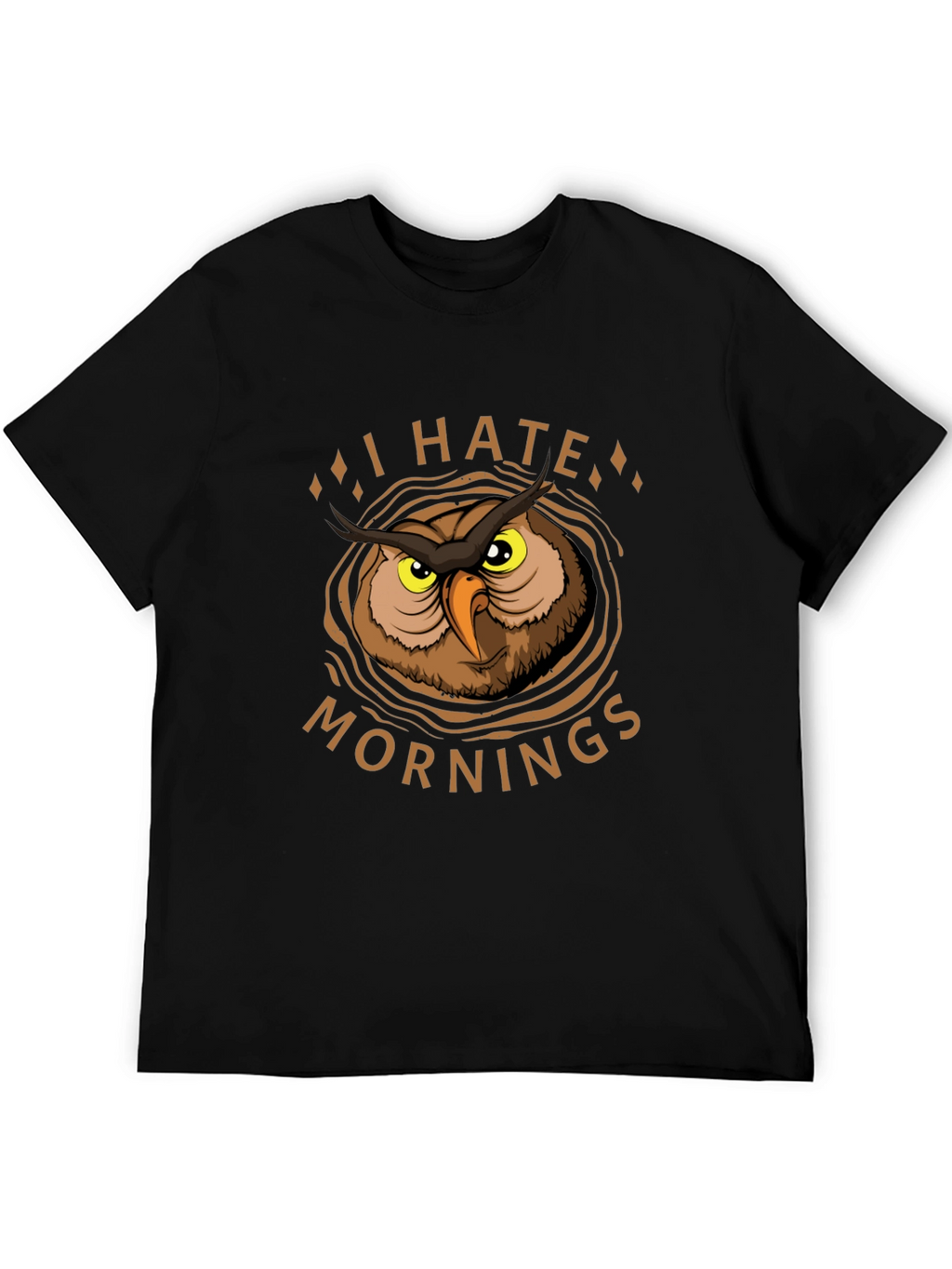 I Hate Mornings Owl Graphic T-Shirt