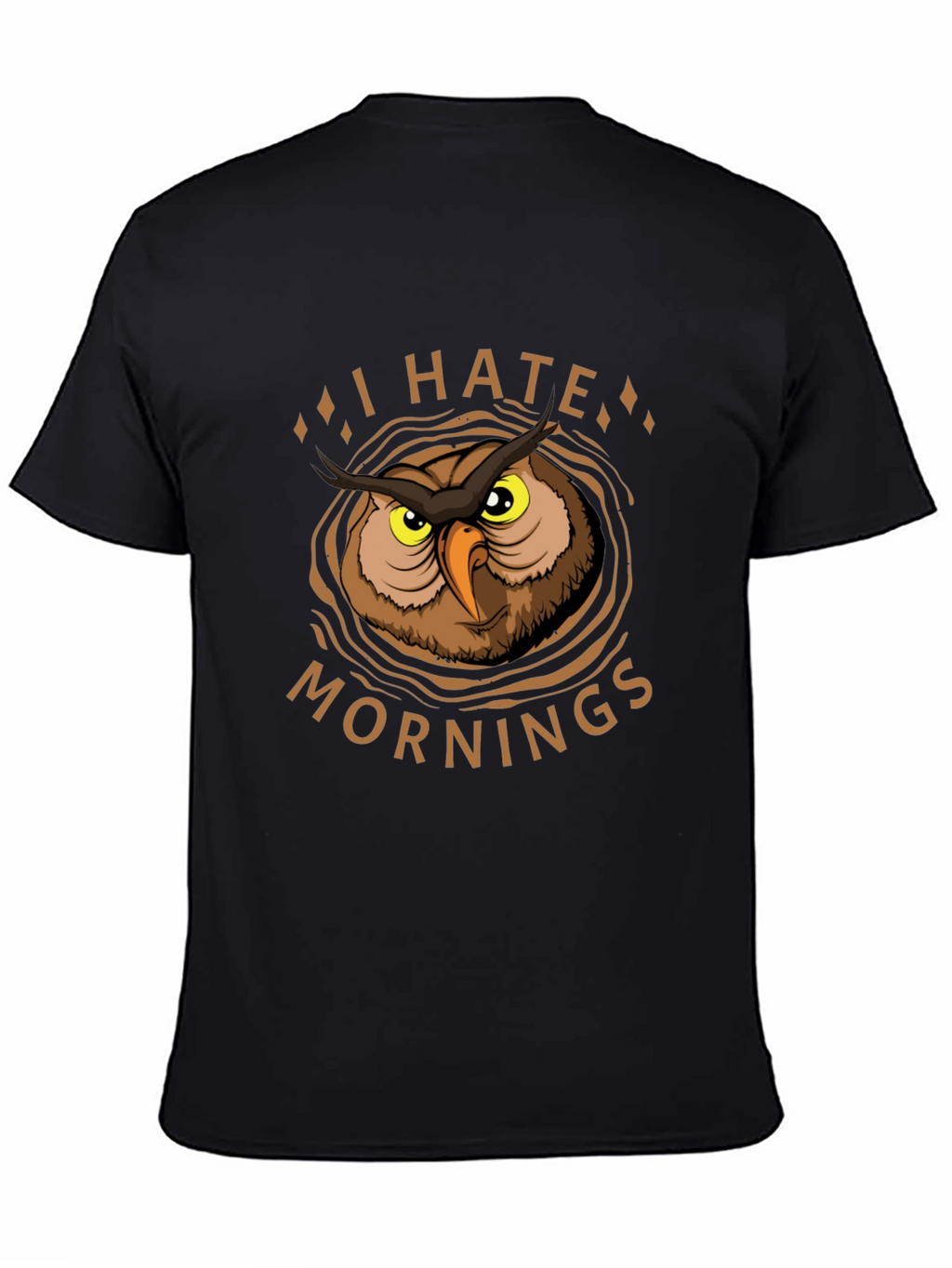I Hate Mornings Owl Graphic T-Shirt