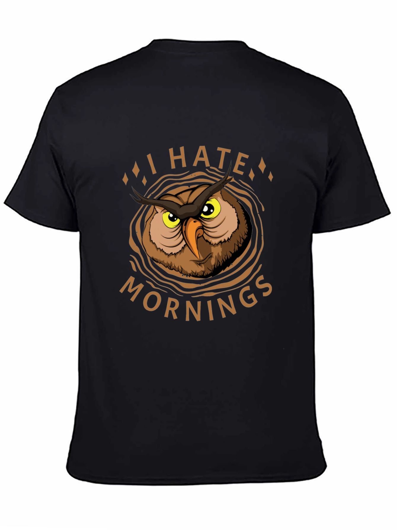 I Hate Mornings Owl Graphic T-Shirt