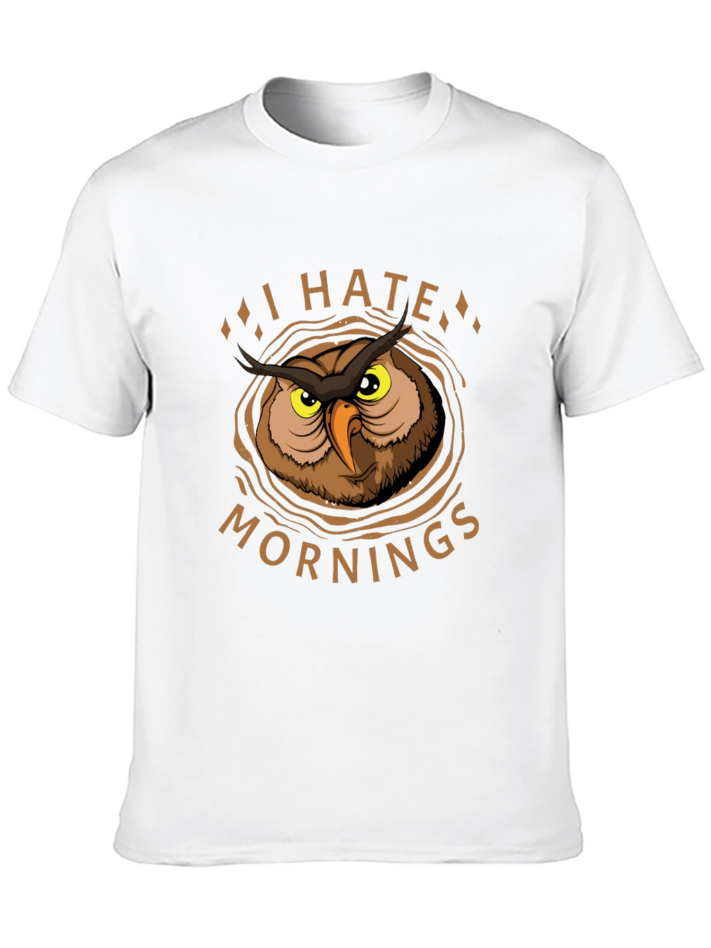 I Hate Mornings Owl Graphic T-Shirt