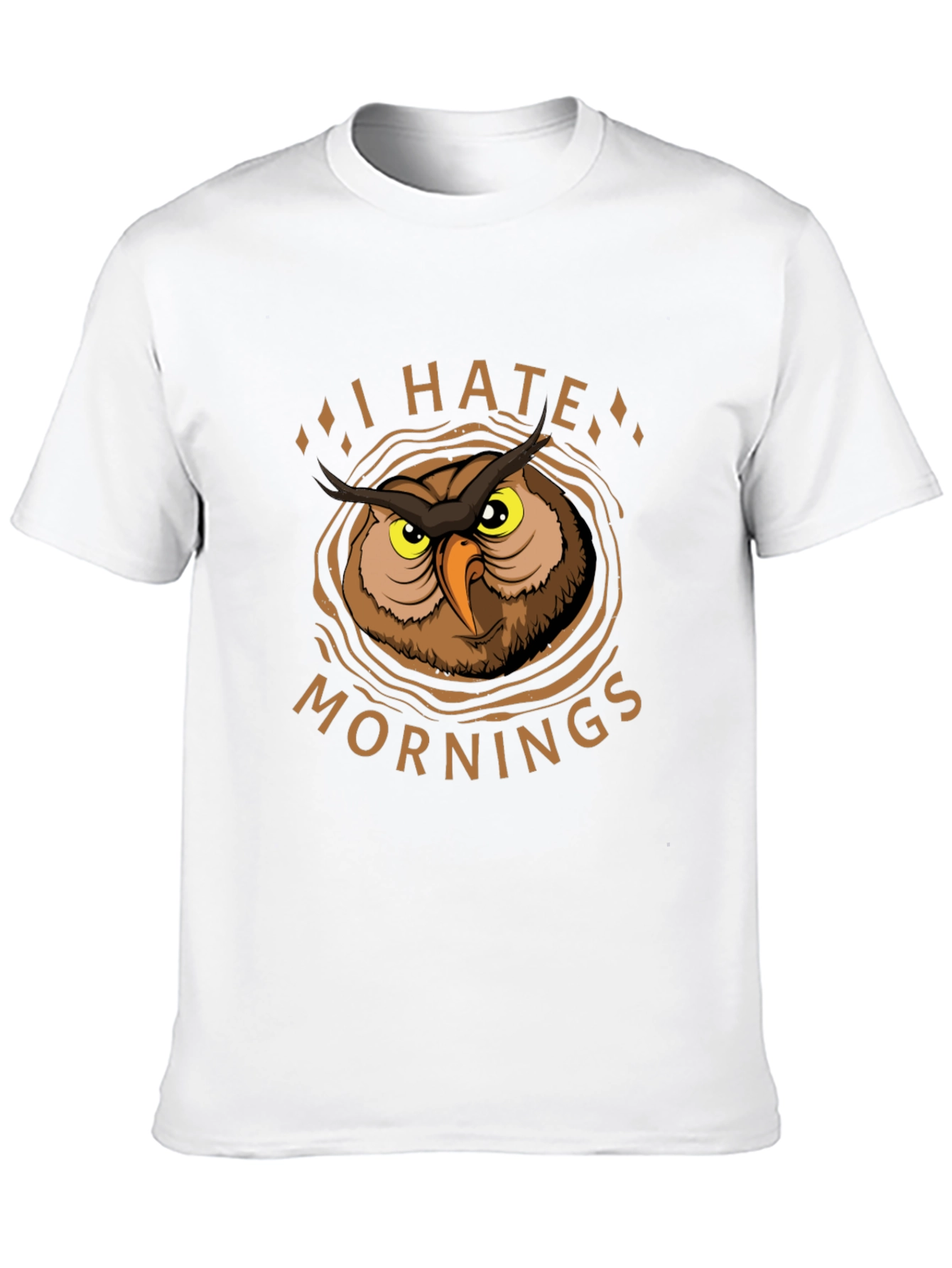 I Hate Mornings Owl Graphic T-Shirt