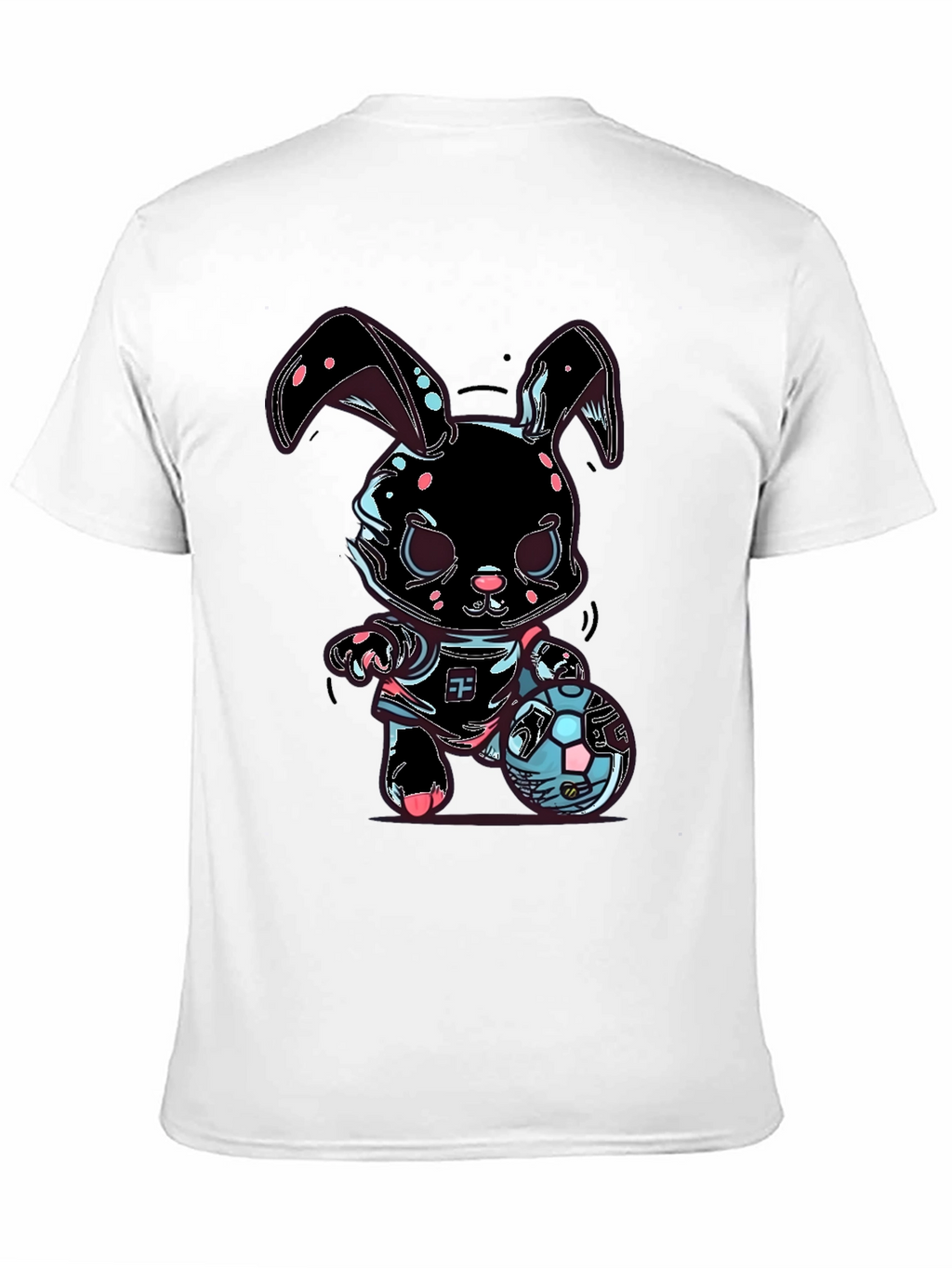 Bunny Soccer T-Shirt - Black Cotton Blend