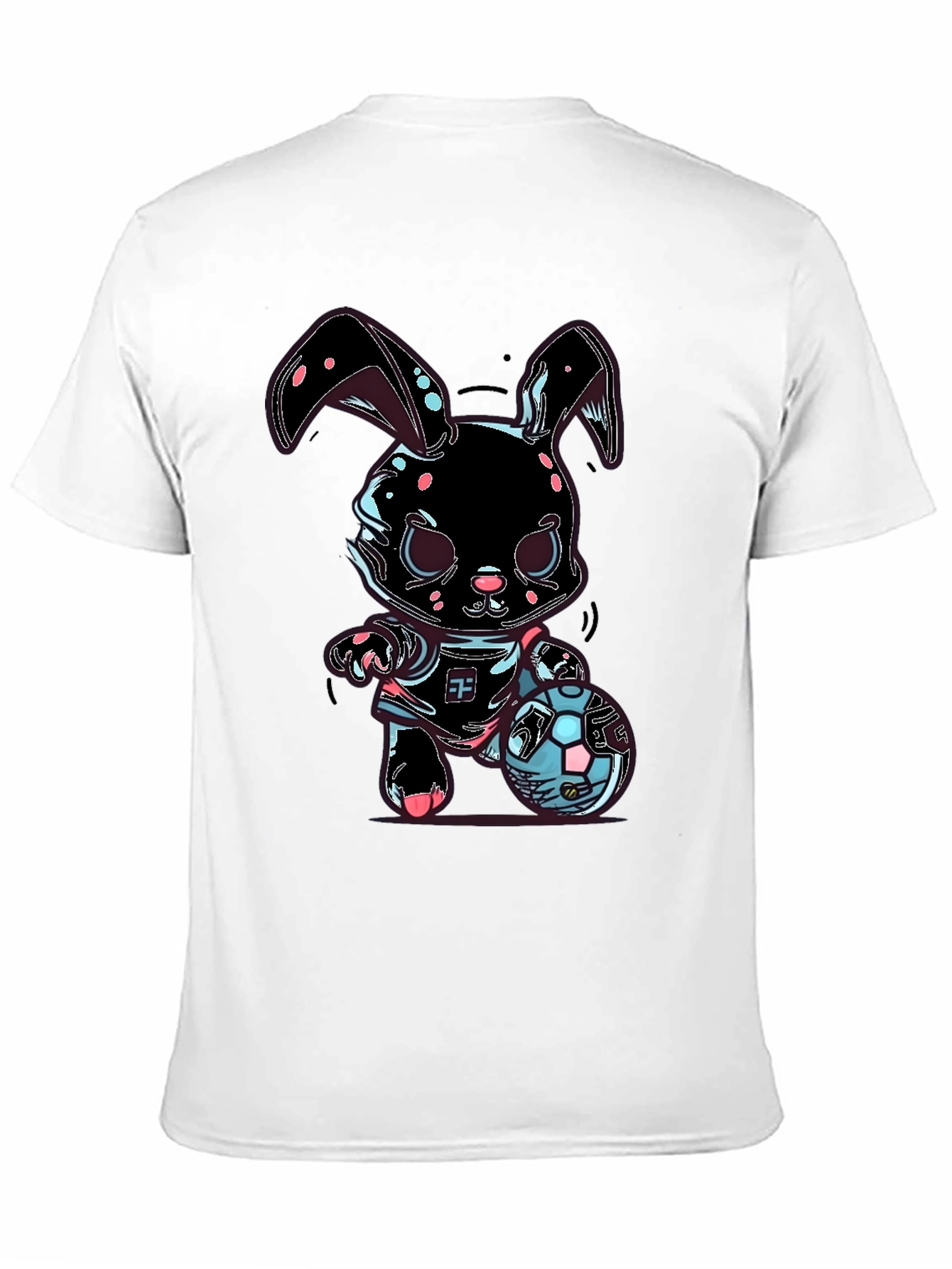 Bunny Soccer T-Shirt - Black Cotton Blend
