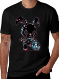 Bunny Soccer T-Shirt - Black Cotton Blend