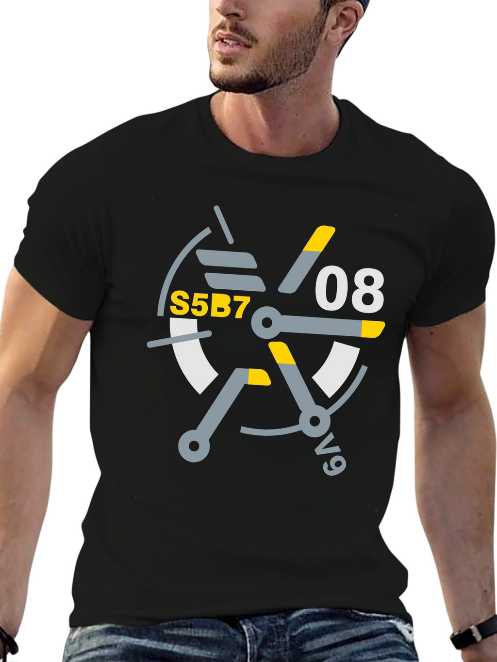 Abstract Graphic Tee - S5B7 08 v9 Design T-Shirt