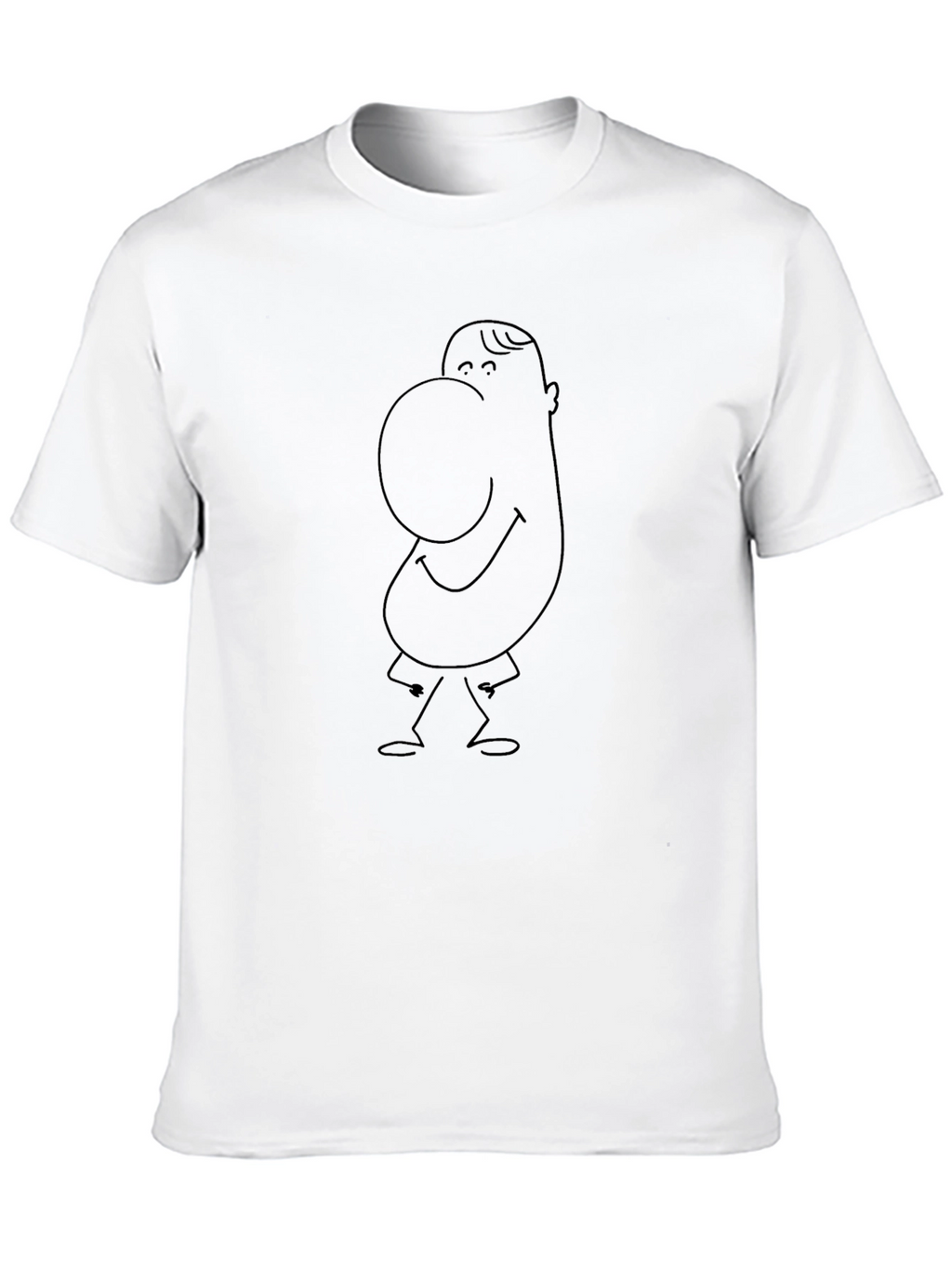 Black T-Shirt with Cartoon Character Design
