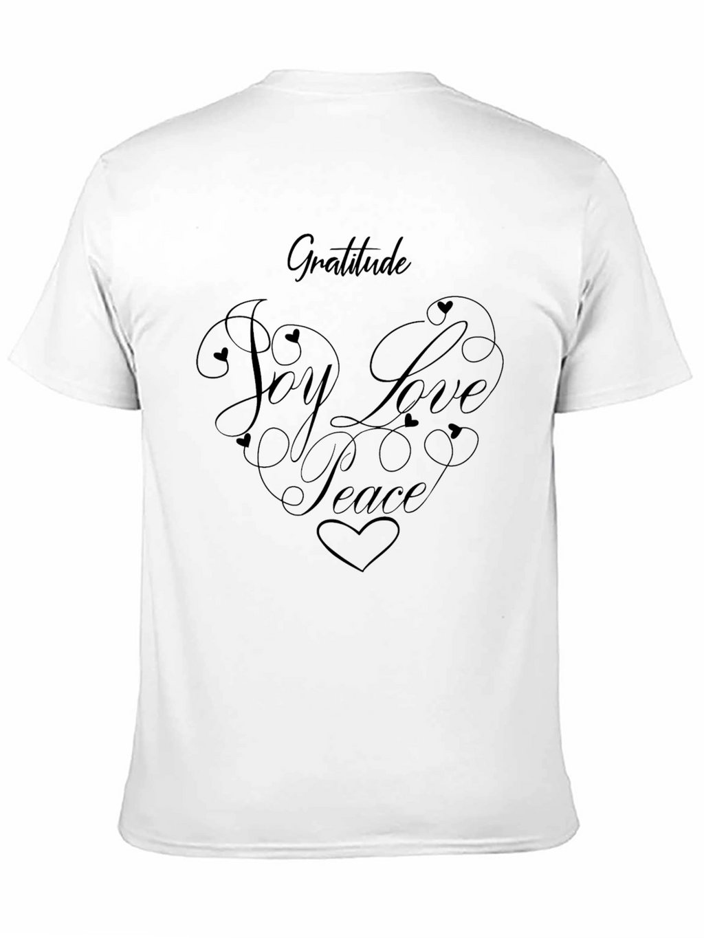 Gratitude Joy Love Peace Graphic Tee - Black