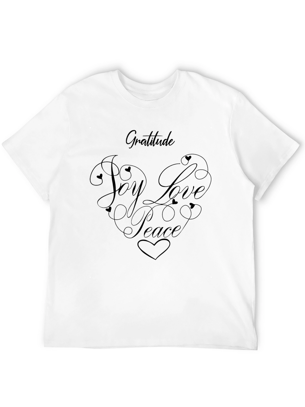 Gratitude Joy Love Peace Graphic Tee - Black