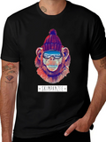 Skiing Chimpanzee Graphic T-Shirt