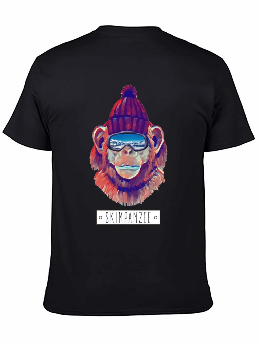 Skiing Chimpanzee Graphic T-Shirt