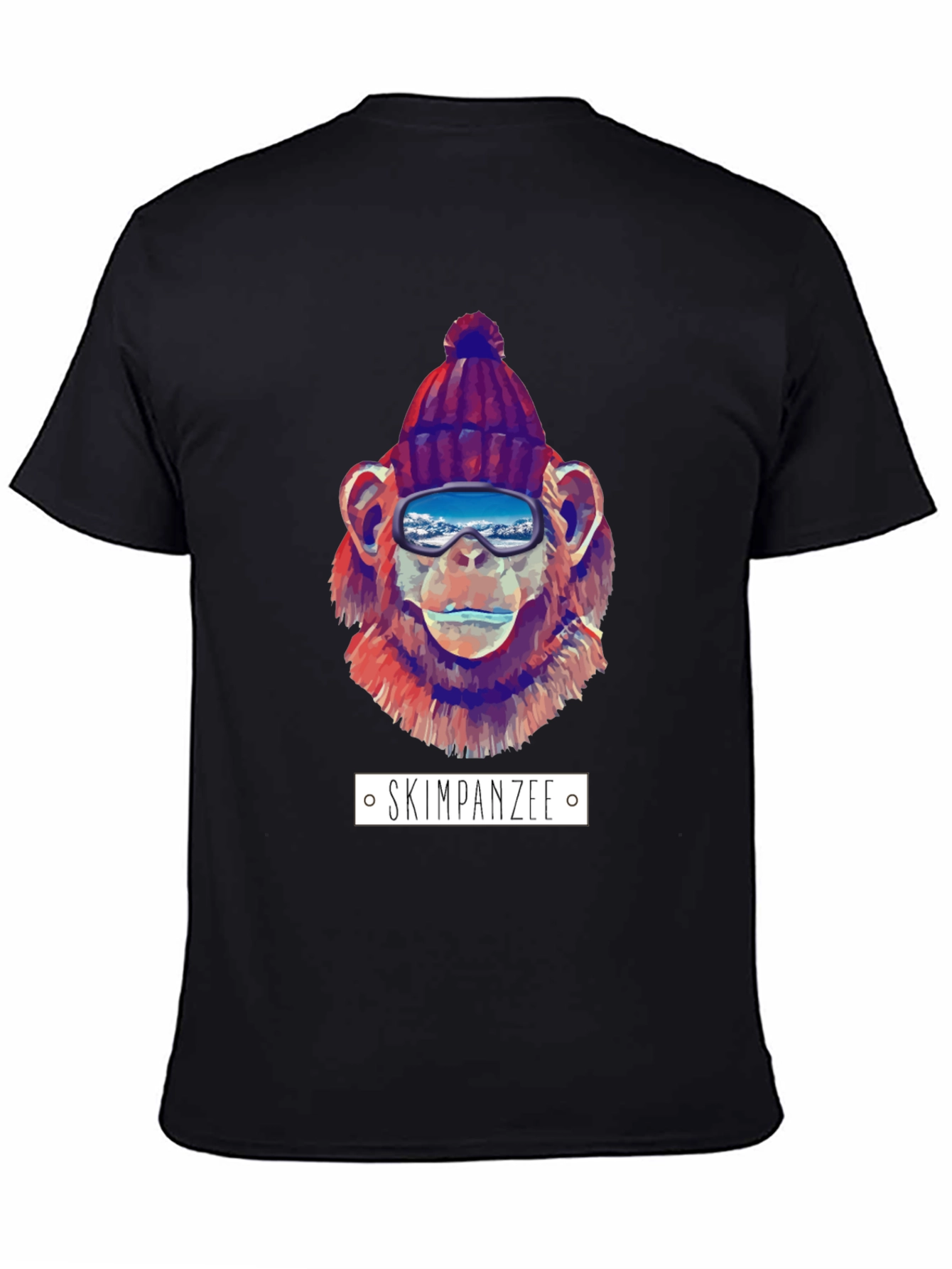 Skiing Chimpanzee Graphic T-Shirt
