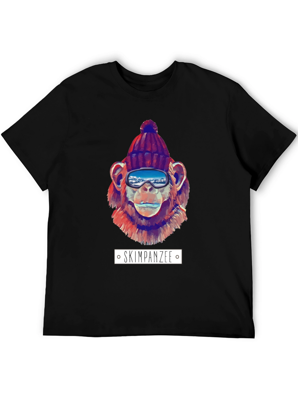 Skiing Chimpanzee Graphic T-Shirt
